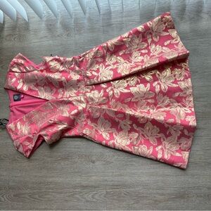 Vince Camuto Pink and Gold Floral Dress